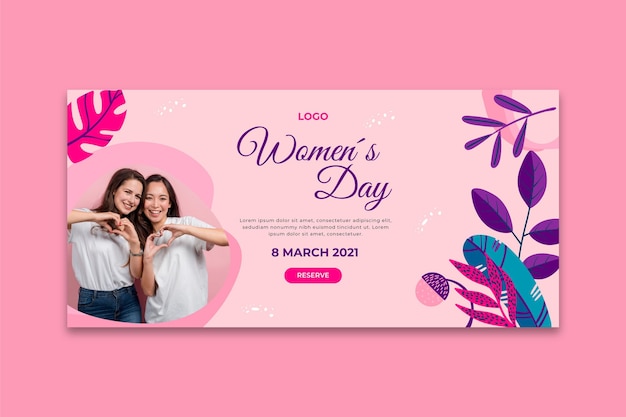 Banner di giornata internazionale della donna
