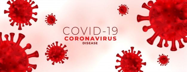 Banner di infezione da coronavirus con globuli rossi