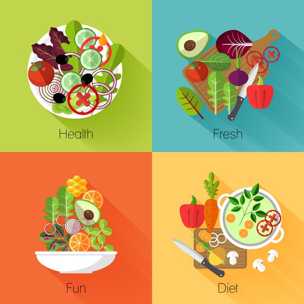 Banner di insalata fresca. Verdura e avocado, prodotto naturale, mangiare cavoli e carote, dieta nutritiva vitaminica.