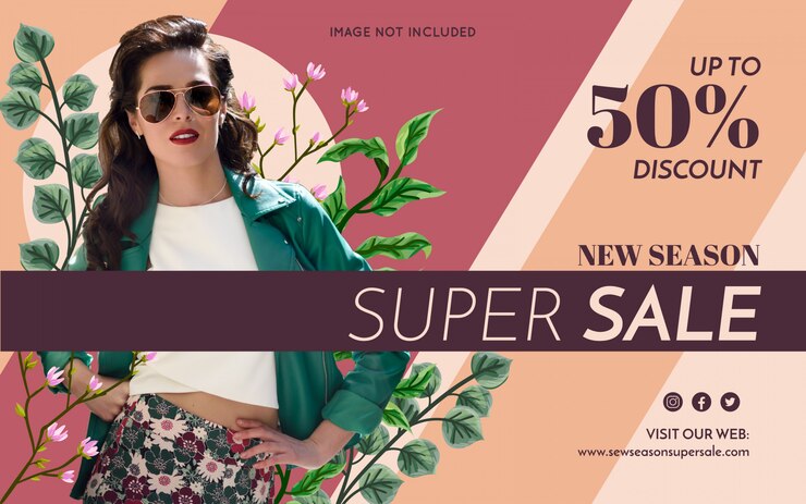 Vettore gratuito banner di moda promozione