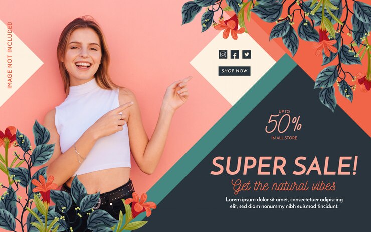Vettore gratuito banner di moda promozione