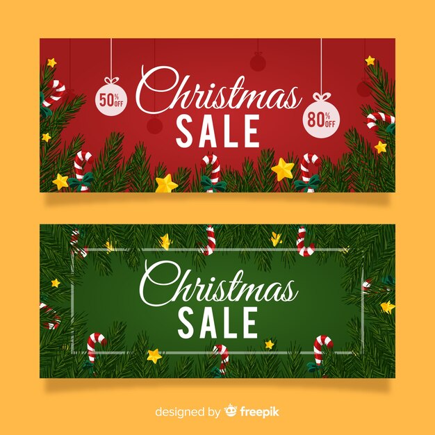 Banner di Natale vendita pino rami