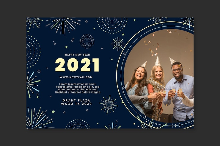 Vettore gratuito banner di nuovo anno 2021