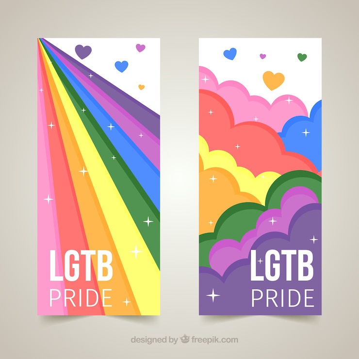 Vettore gratuito banner di orgoglio verticale lgtb