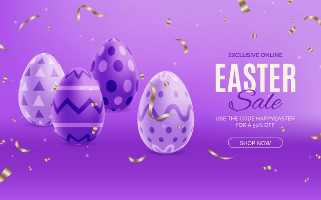 Banner di Pasqua monocromatico vivido realistico