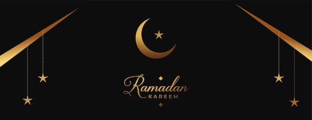 Banner di Ramadan ed eid nei colori nero e dorato