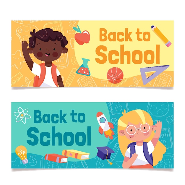 Banner di ritorno a scuola con foto