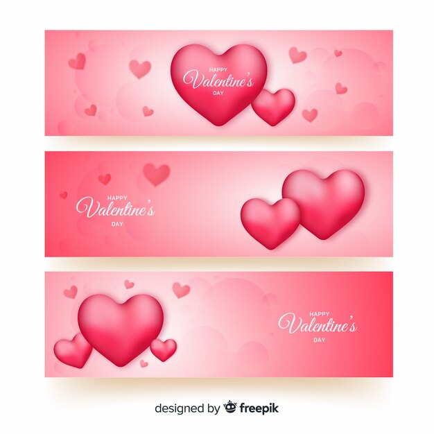 Banner di San Valentino cuori