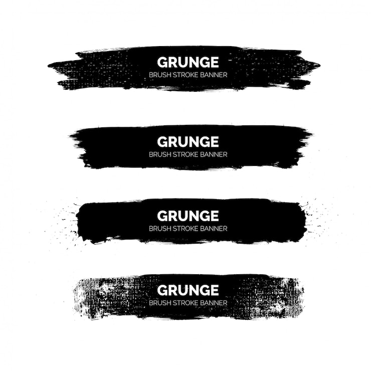 Vettore gratuito banner di tratto pennello nero grunge