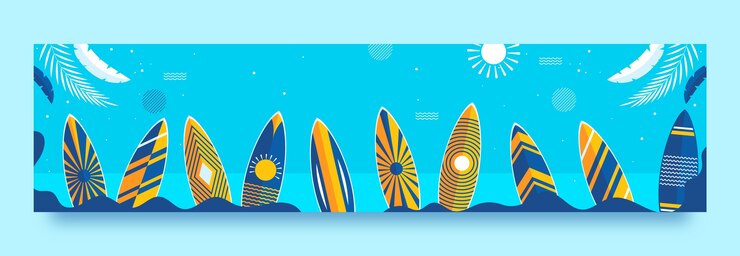 Vettore gratuito banner di twitch avventura surf
