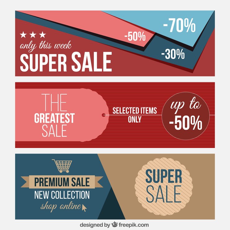 Vettore gratuito banner di vendita decorativi con offerte speciali