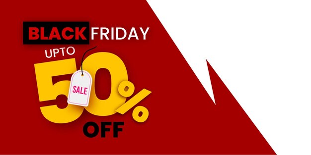 Banner di vendita del Black Friday in rosso e nero per social media e scopi commerciali Vettore gratuito