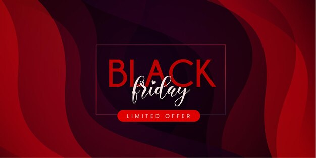 Banner di vendita del Black Friday in rosso e nero per social media e scopi commerciali Vettore gratuito