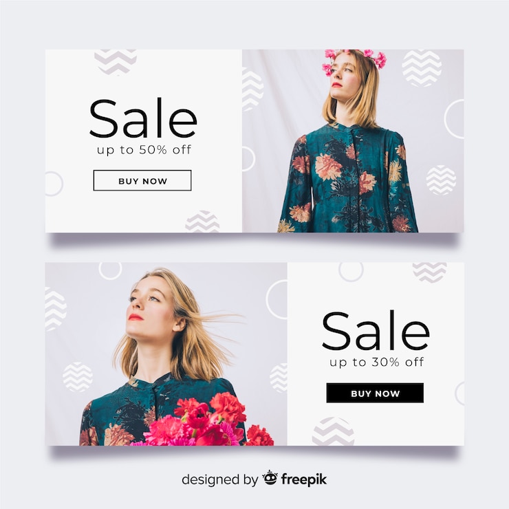 Vettore gratuito banner di vendita di moda