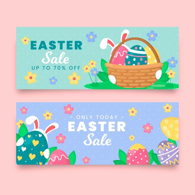 Banner di vendita di Pasqua piatto