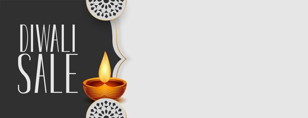 Banner di vendita felice diwali con spazio di testo