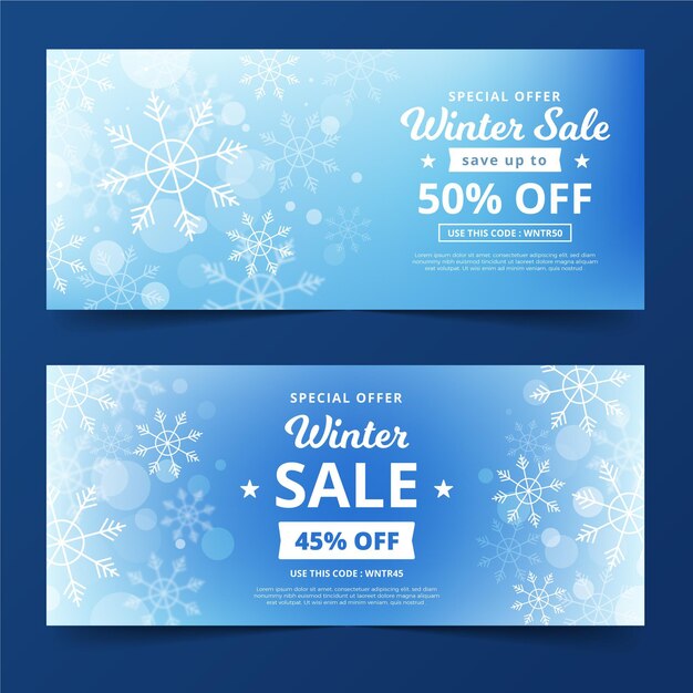 Banner di vendita invernale offuscata
