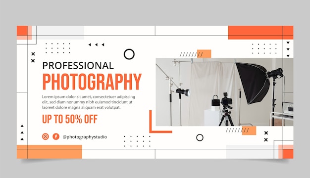 Banner di vendita studio fotografico minimo