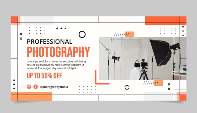 Banner di vendita studio fotografico minimo