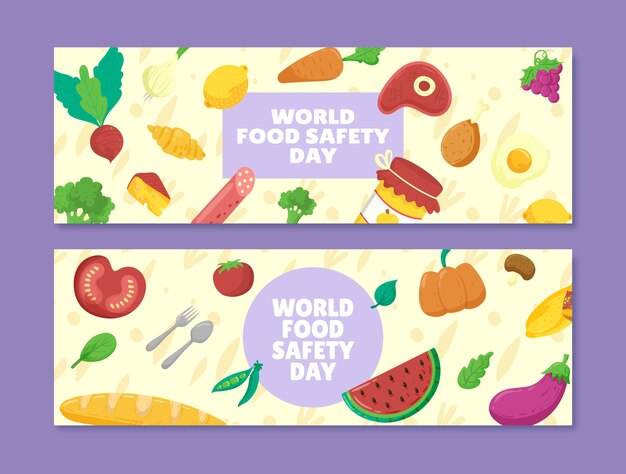 Banner disegnato a mano della giornata mondiale della sicurezza alimentare