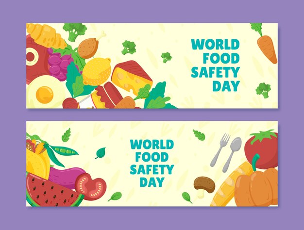 Banner disegnato a mano della giornata mondiale della sicurezza alimentare