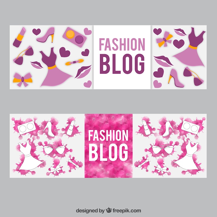 Vettore gratuito banner fashion blog