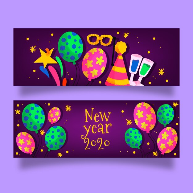 Banner festa acquerello nuovo anno 2020