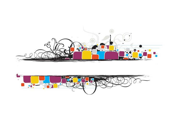 Vettore gratuito banner grunge astratti con la tua illustrazione vettoriale di prova