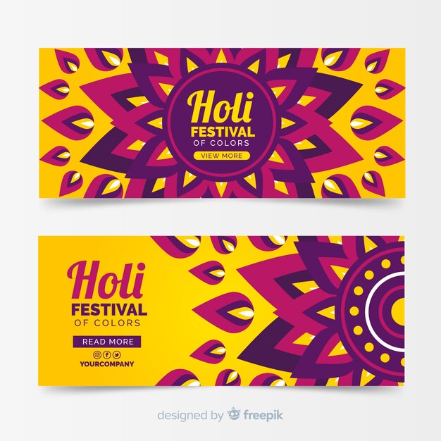 Banner holi festival piatto