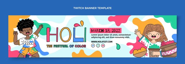 Banner holi twitch disegnato a mano