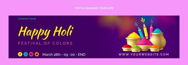 Banner holi twitch realistico