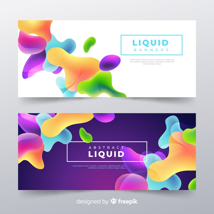 Vettore gratuito banner liquidi astratti