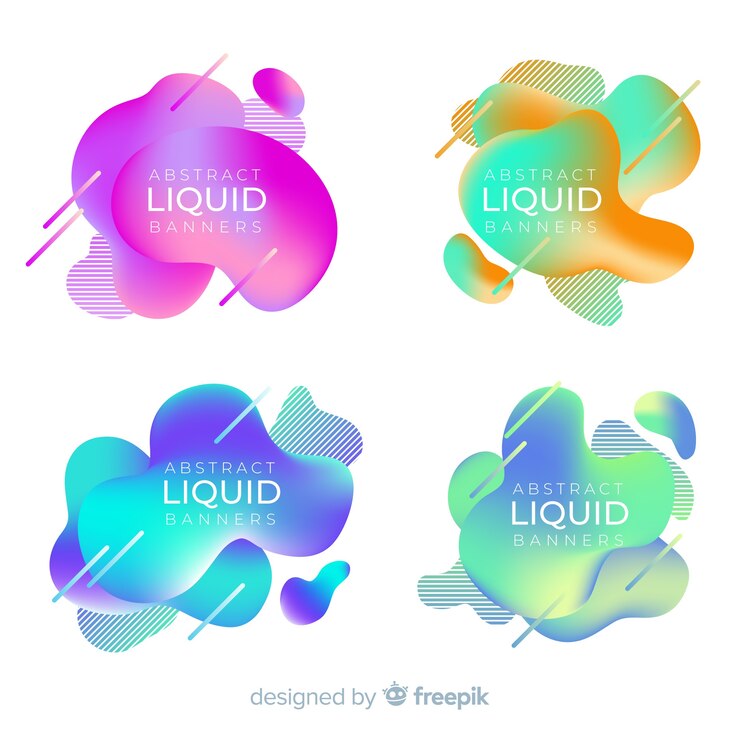 Vettore gratuito banner liquidi astratti