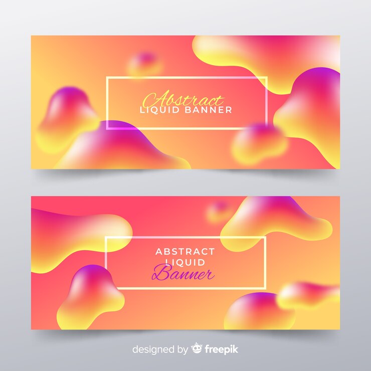 Vettore gratuito banner liquidi astratti