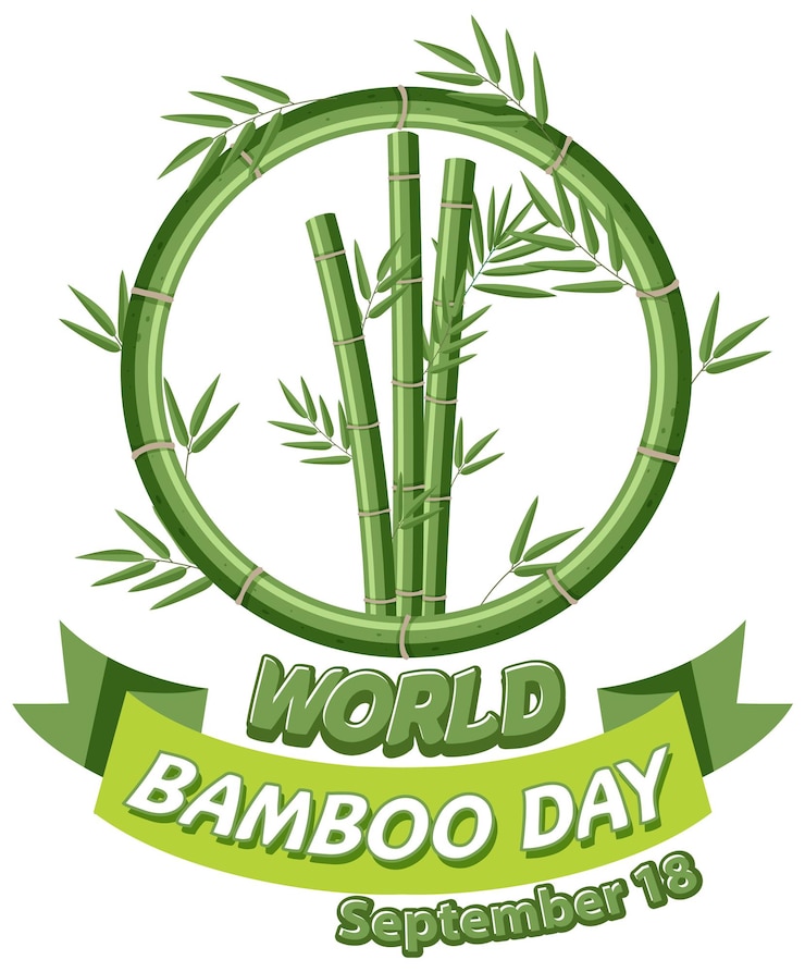 Vettore gratuito banner logo giornata mondiale del bambù