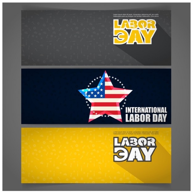 Vettore gratuito banner modello day in america del lavoro