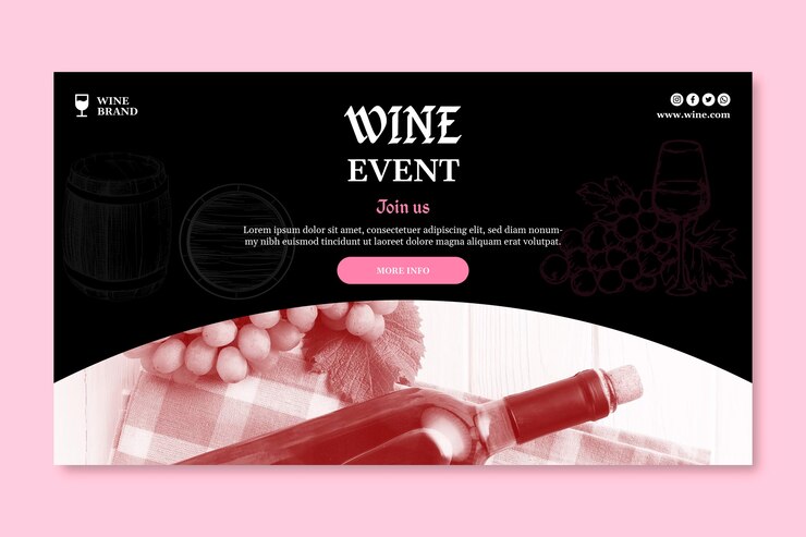 Vettore gratuito banner modello di enoteca