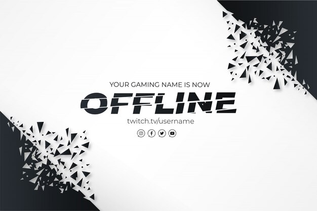 Banner moderno Twitch con rotto