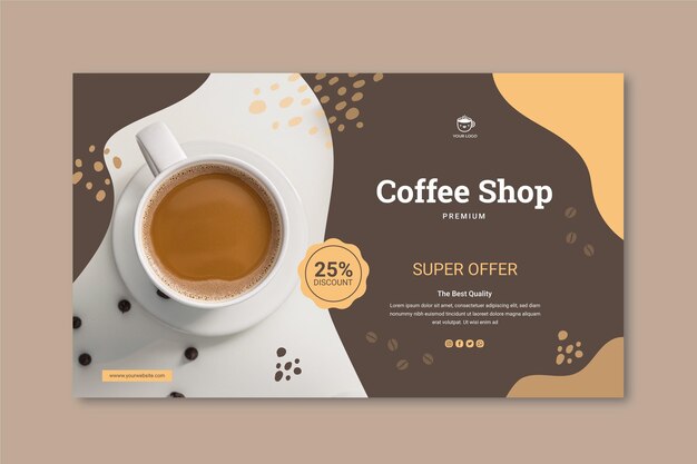 Banner orizzontale di caffetteria