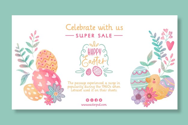 Banner orizzontale di vendita di Pasqua