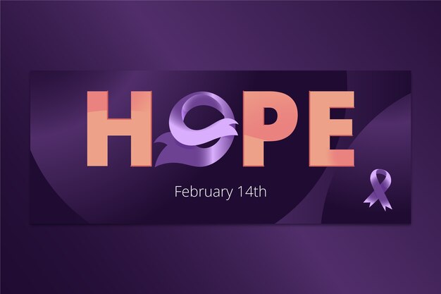 Banner orizzontale gradiente giornata mondiale del cancro