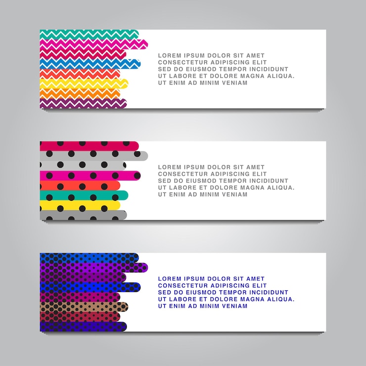 Vettore gratuito banner orizzontale in stile memphis