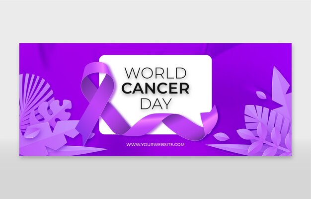 Banner orizzontale realistico della giornata mondiale del cancro