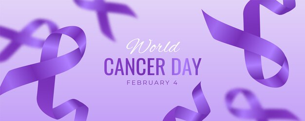 Banner orizzontale realistico della giornata mondiale del cancro