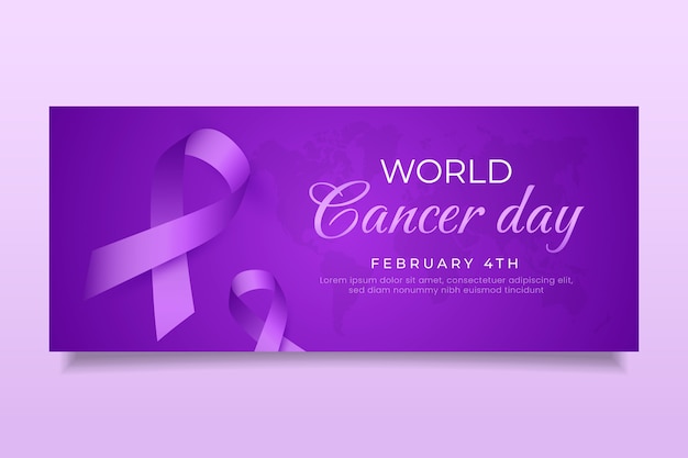 Banner orizzontale realistico della giornata mondiale del cancro