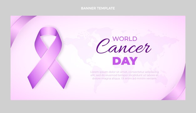 Banner orizzontale realistico della giornata mondiale del cancro