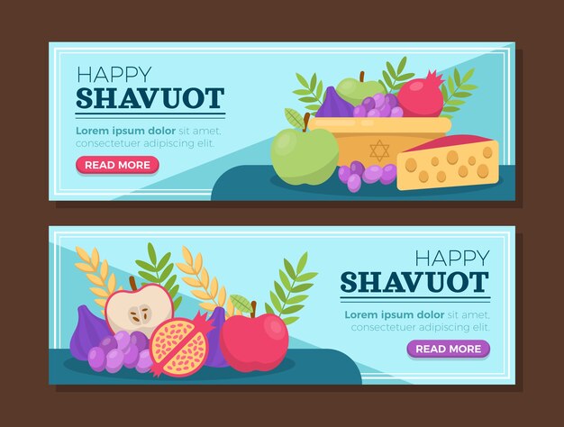 Banner orizzontale shavuot design piatto