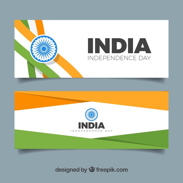 Banner per il giorno dell&#39;indipendenza dell&#39;India con design piatto