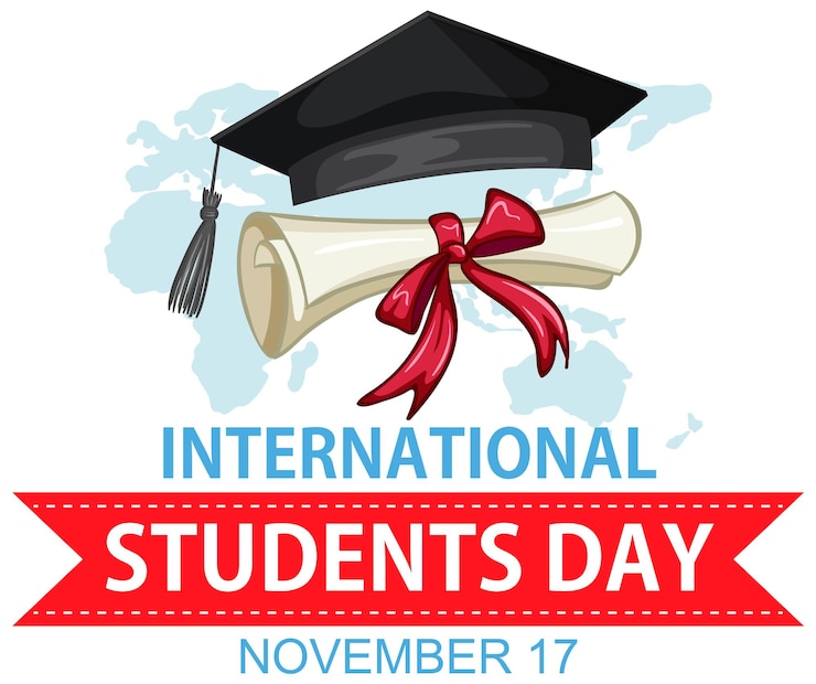 Vettore gratuito banner per la giornata internazionale degli studenti