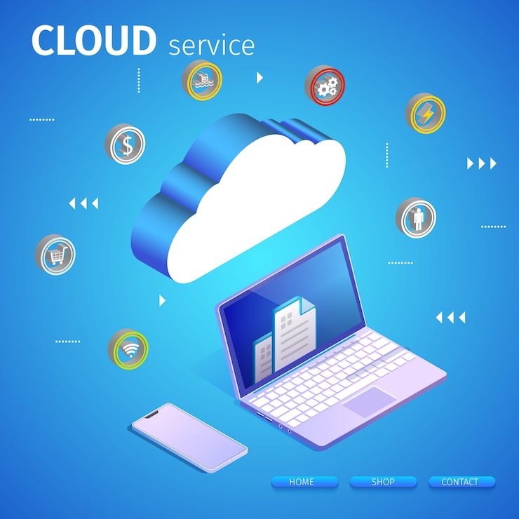 Vettore gratuito banner per laptop e server web